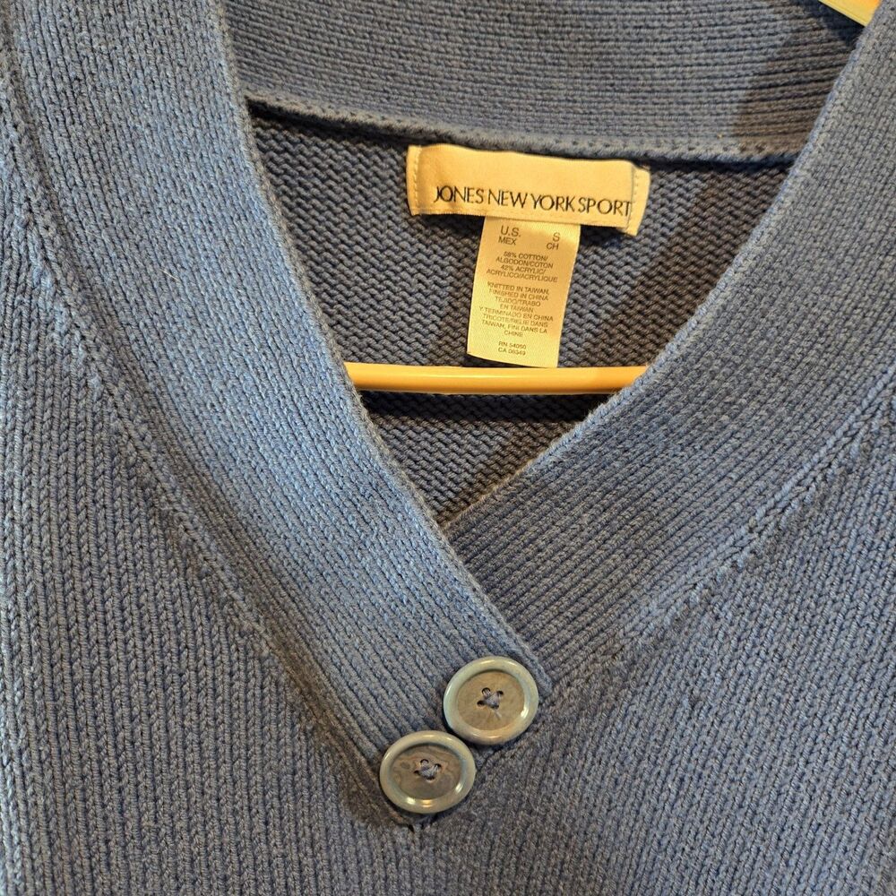 Jones New York Sport Blue VNeck Sweater, Size Small - Picture 5 of 6
